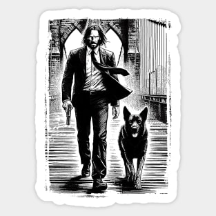 John Wick-Bridge-Vintage-Retro Sticker